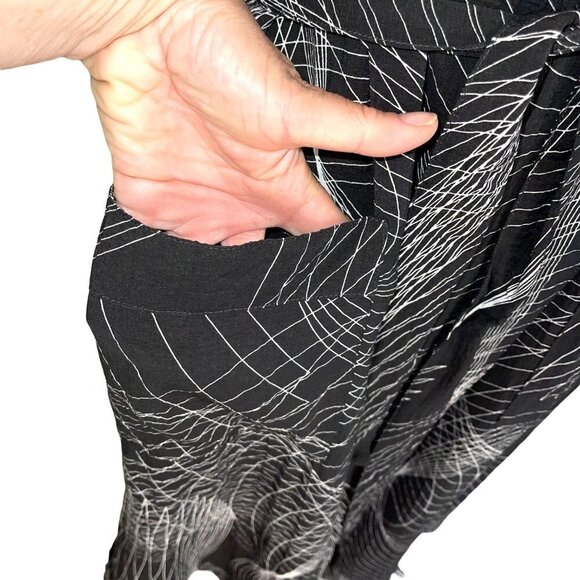 Smash + Tess Lightweight Robe Duster Womens Size M L Rayon Nylon Black White - Picture 5 of 9